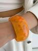 SHIXIN Bracciale a Manetta Spesso Trendy Arancione Bianco Resina Acrilico Donna Boho Colorato Impilabile Rotondo Largo Gioielli per le Vacanze