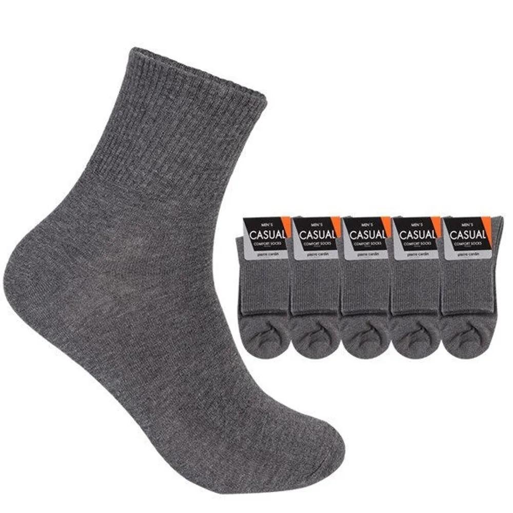 Pierre Cardin Men's Domestic Plain Mid-Calf Socks (Select 1 of 5 Pairs) Casual Socks Four Seasons