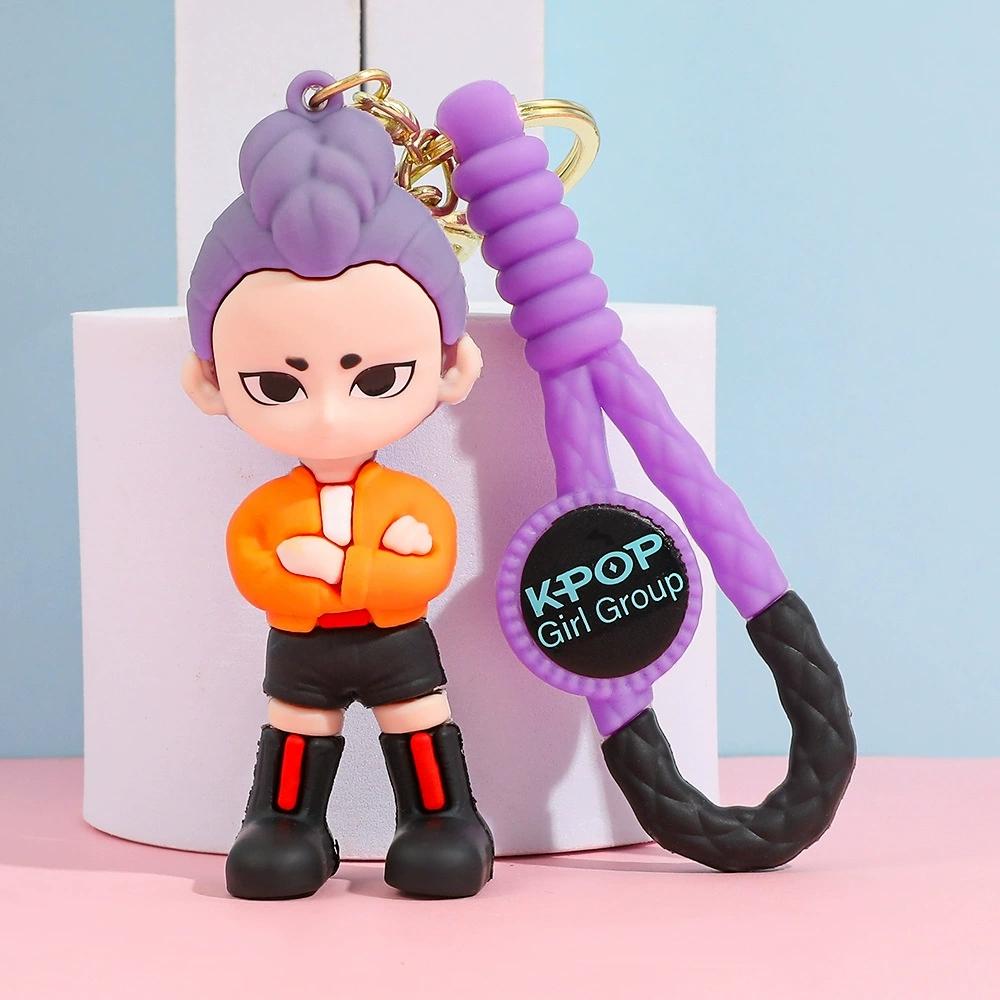 KPOP Demon Hunters Keychain, Tiger Character PVC Figure Keychain, Cute Harajuku Style Key Ring for Kids & Fans Halloween