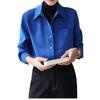 2026 Women's Brushed Cotton Long Sleeve Shirt - New Year Red, High-End Feel for Spring/Autumn, Perfect for Layering, Commute & Interviews