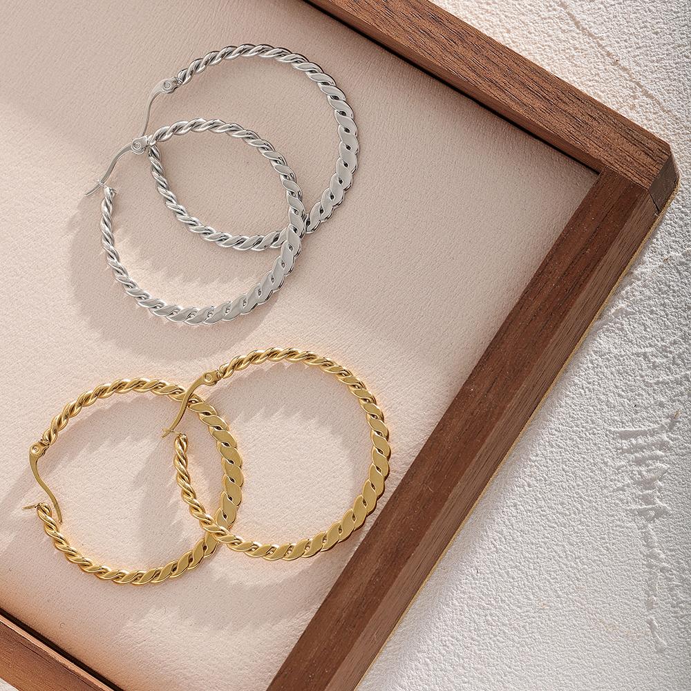 Orecchini A Cerchio Oro 18K Su Argento 925 - Grandi E Ipoallergenici