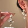 1 Pair Faux Pearls Dangle Earrings for Women, Gold Plated Grape Cluster Drop Earrings, Prom Wedding Bridal Jewelry