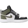 Air Jordan Sky Jordan 1 PS Black Toe Medium Olive Kids Sneakers White BQ7197-092