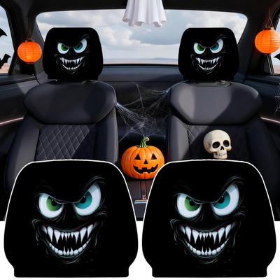 Headrest Covers For Cars 2 Pieces Removable Head Rest Covers Protector Prank Pillowcase For Home Daily Outdoor Family Commute