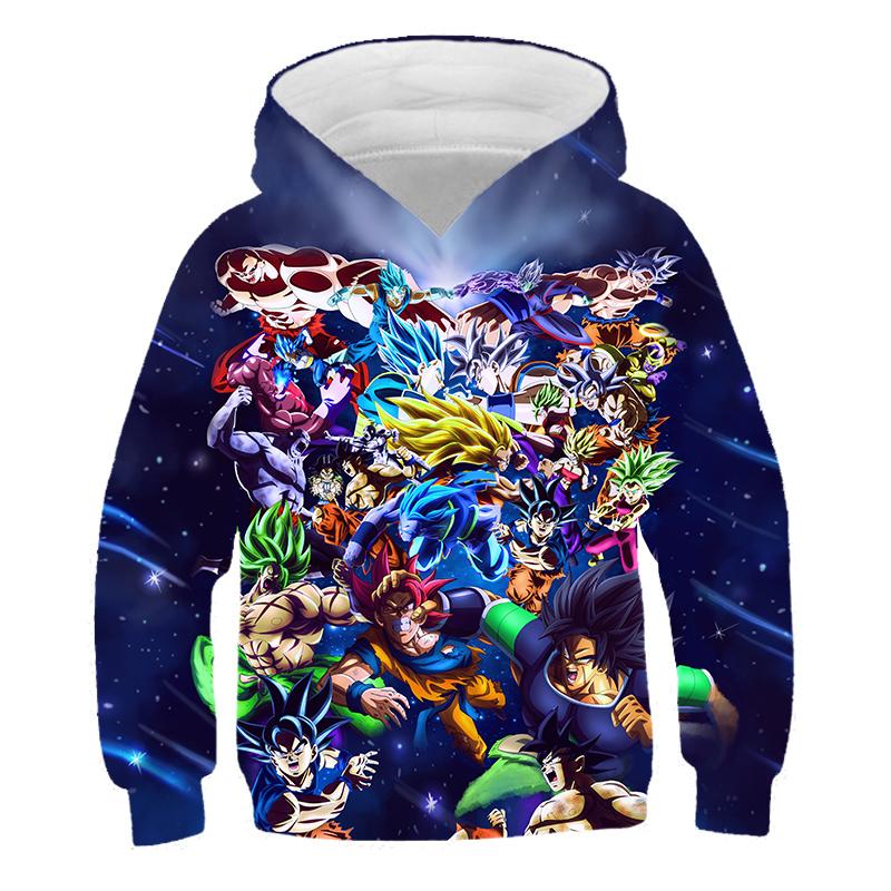 2025 Barn Japansk Anime Super Dragon Ball Pullover Super Goku 3D-trykk Gutt Streetwear Mote Genser Casual Dragon Ball Kul Hettegenser