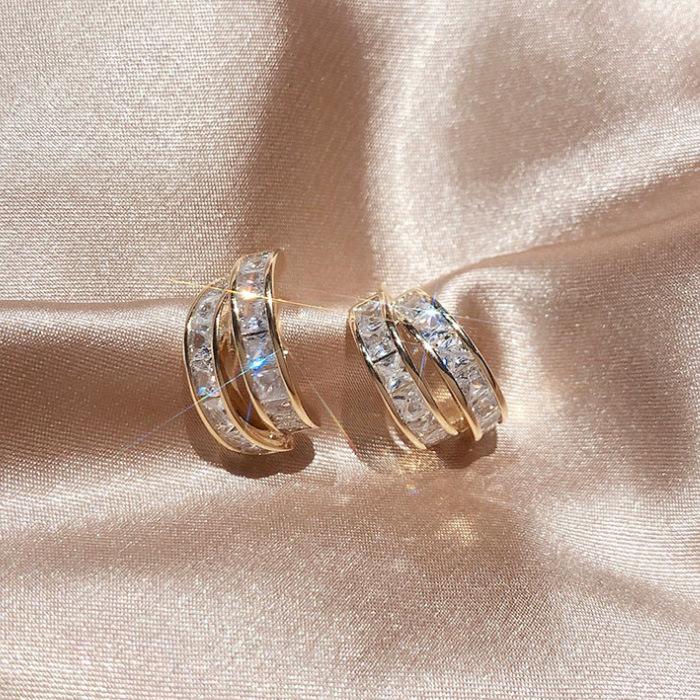 Cercei Stud la Modă Mici Rafinați Cercei Cerc Simpli Stil Rece Cercei Francezi High-End