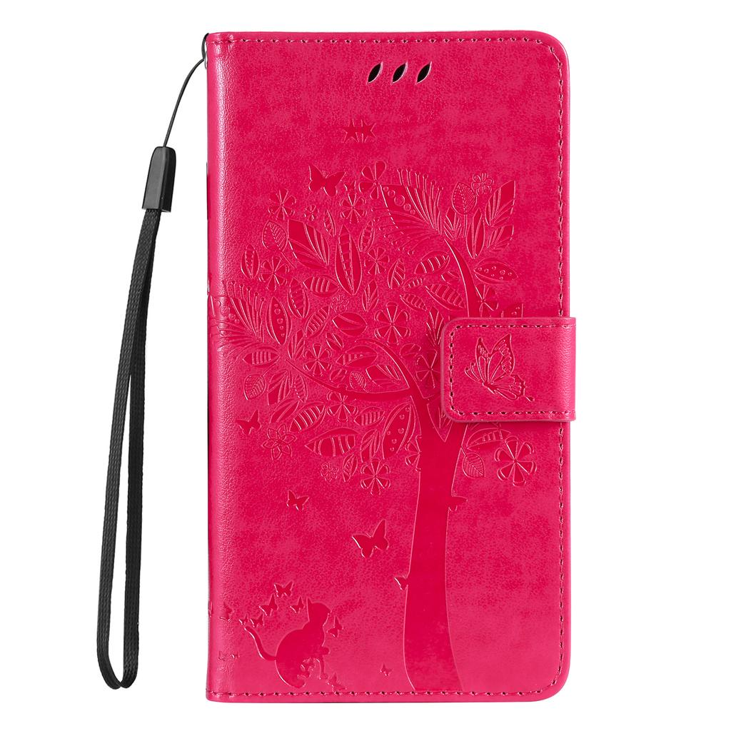 Emboss Cat Tree Cards Solt Wallet Case For OPPO A58 A38 A78 A98 A36 A76 A17 A96 A77 Realme 10 11 8i 9 Pro Plus C33 C53 5G Cover