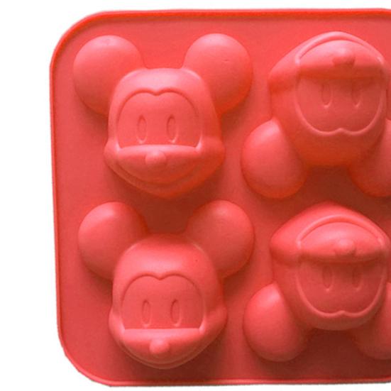 4 Cells Cartoon Mickey Mouse Silicone Soap Cake Mold Kitchen DIY Baking Tool