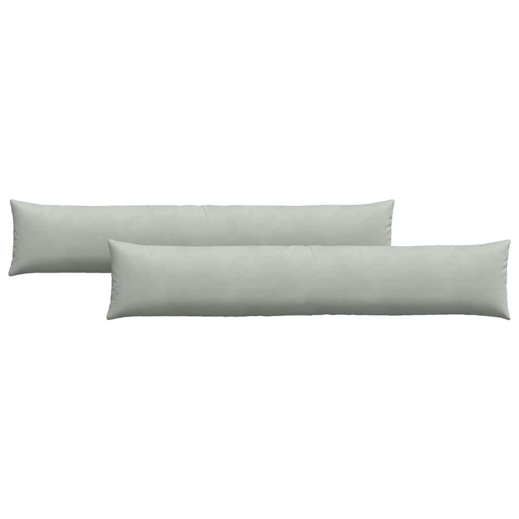 Sofa Cushions 2 Pieces Light Grey 200 X 40 Cm Cord Fabric