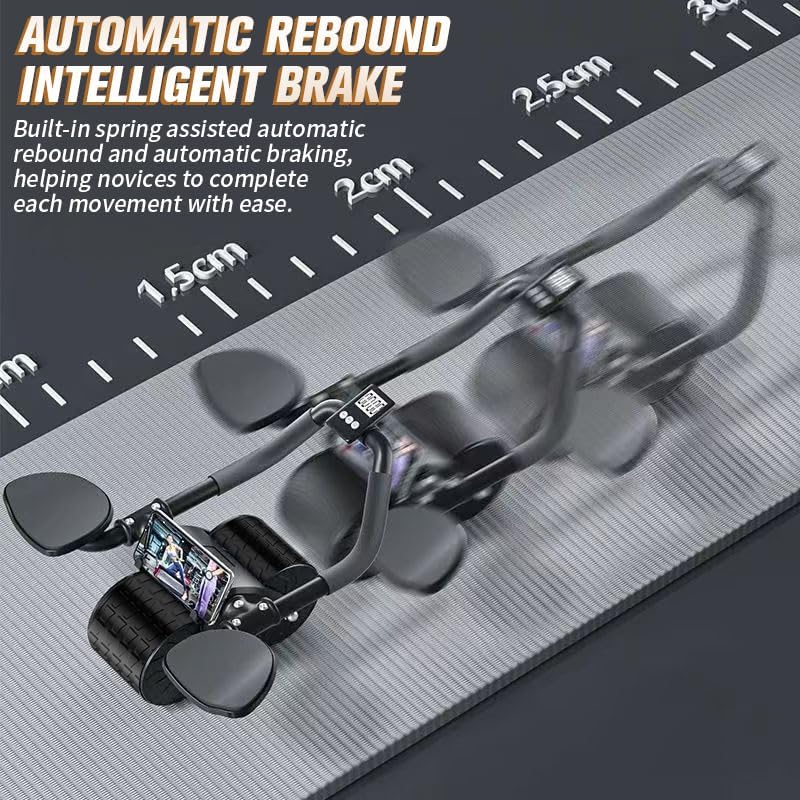 New Ab Roller Wheel with Timer Knee Mat,Automatic Rebound Abdominal Wheel with Elbow Support Ab Workout Equipment for Core Muscles Abs Exercise Roller