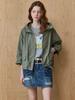 Maxza Flap Pocket Loose Fit Hooded Cropped Field Jumper