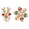 Lightweight Festive Earring Set 1 Pair Christmas Stud Earrings, Sparkling Faux Crystal Elk Antlers Holiday Party Accessories And Snowflake Colorful