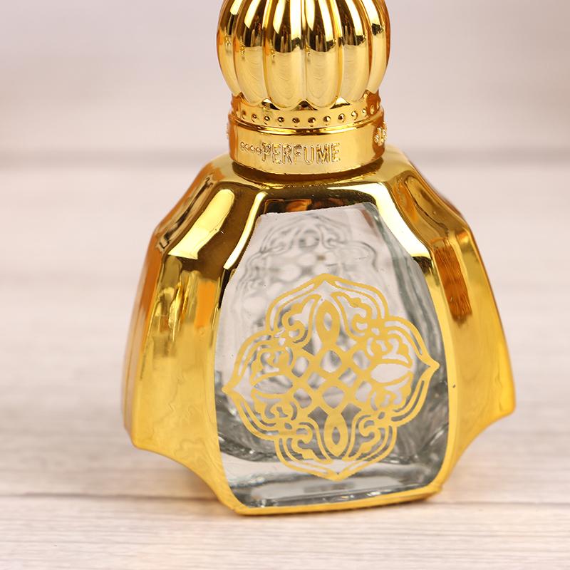 Mini Essential Oil Roller Bottle Crown Shape Perfume Bottling Portable Transparent Travel Electroplated Carve Glass Empty Bottle