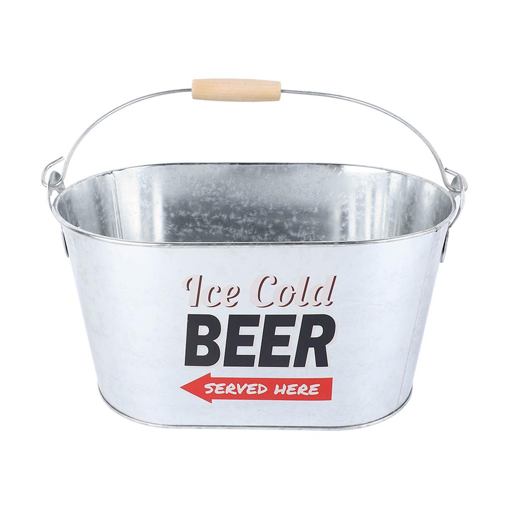 1 Stück Eiskübel mit großer Kapazität, Metall mit hoher Härte, mit bunten Mustern, zum Kühlen von Bier, Champagner, Bar, Home Party, unverzichtbar