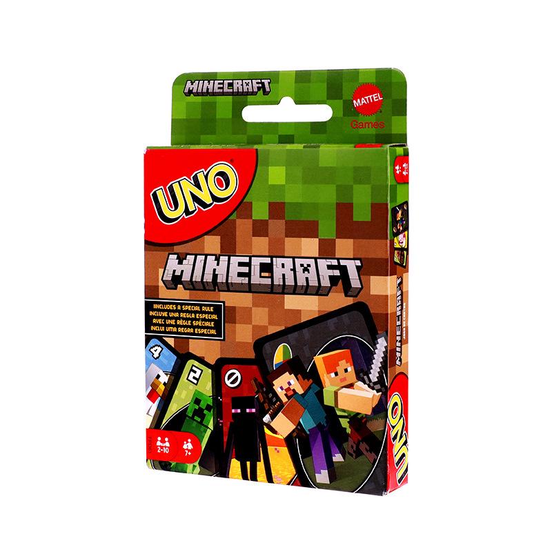 UNO Minecraft Edition: Genuine Mattel Playing Cards for Casual Multiplayer and Happy Party Games.