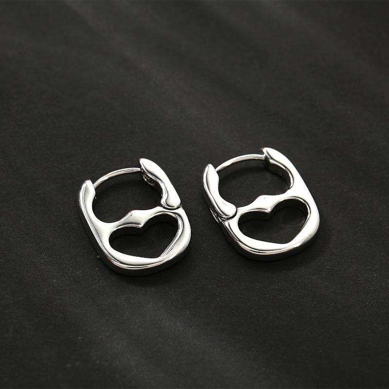 Geometry Irregular Smooth Metal Ear Buckle Earrings for Women Girls Vintage Fashion Gold Color Oval Earrings Punk Zircon Set