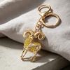 Keychain Pendant Sparkling Rhinestones Inlaid Goat Design Key Holder with Lobster Clasp Lightweight Car Hangers Decorative Pendant