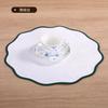 6/4pcs French Fabric Lace Placemat with Edging Polyester Cotton Insulation Pad Dining Table Decor Mat Wave Edge White Placemat