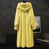 Autumn and Winter New Imitation Mink Fleece Fur Coat Loose Hooded Knee Medium and Long Large Size Coat Women
