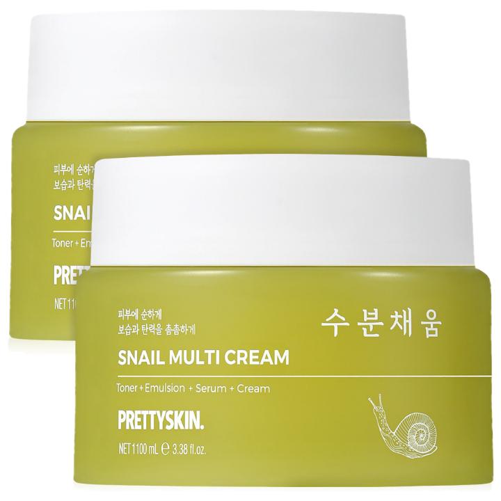 Made in Korea · Pretty Skin Snail Moisture Cream Set (2pcs) – Deep Hydration & Nourishing Multi Cream for Smooth, Elastic Skin (100ml x2)