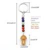 Key Chains Plant Jewelry Mushroom Shape Stone Alloy Material Key Rings for Keys