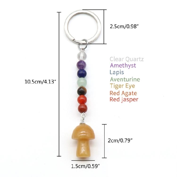 Key Chains Plant Jewelry Mushroom Shape Stone Alloy Material Key Rings for Keys