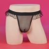 Sexy Mens Underwear Breathable Erotic Lingerie Lace Temptatio Open Back Underpants T-Back Briefs Mens Thongs And G String