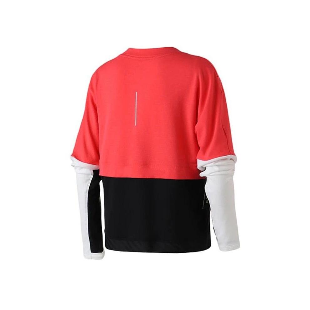 Nike Logo Casual Sport Pullover Sweatshirt Women Tops Red AJ8672-850