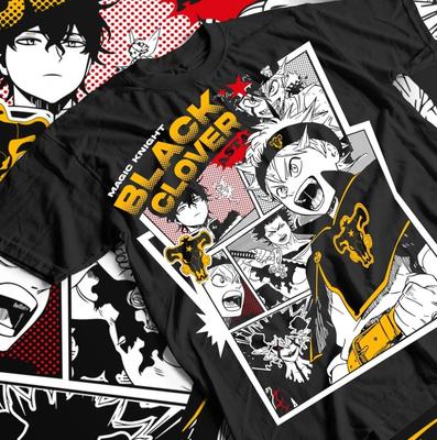 Black Clover Anime T-shirt, Asta Yami Sukehiro Yuno Luck Voltia Shirt, Unisex