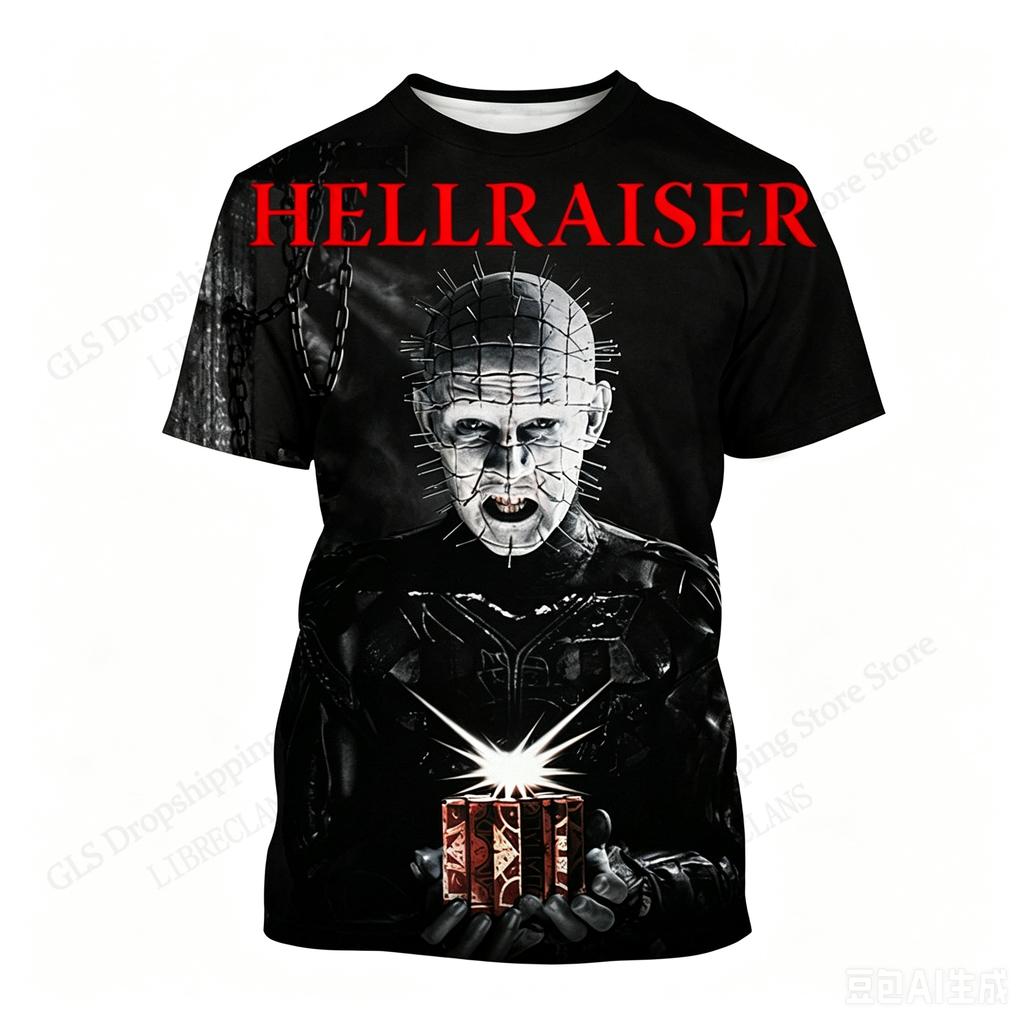 Horror Movie Hellraiser 3d Print T-shirt Men Women Fashion Breathable Short Sleeve Tops Tees Halloween Tshirt Men Clothing Child