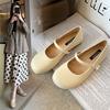  Spring Temperament Flat Shoes with Oneword Design Versatile Mary Jane Shoes, Fattened and Widened Large Size Women's Shoes