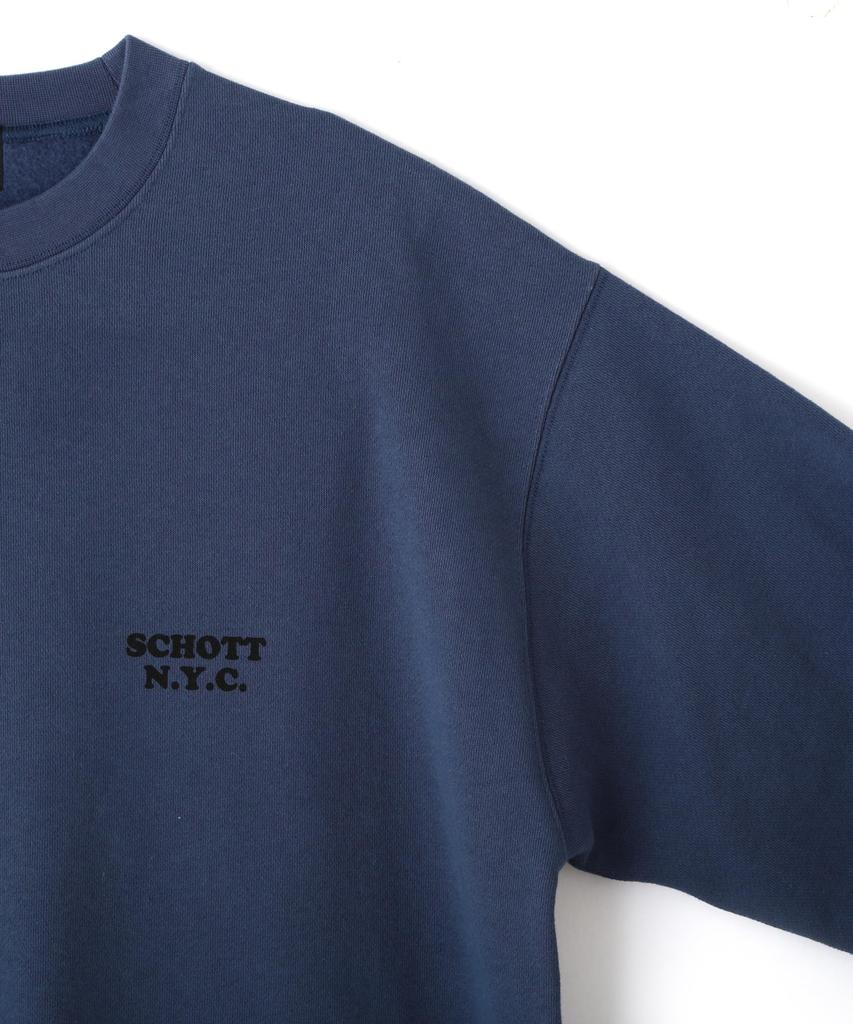 Schott LIFE ON WHEELS CREW SWEAT, Men's, Size L (120), Navy, 782-4232002