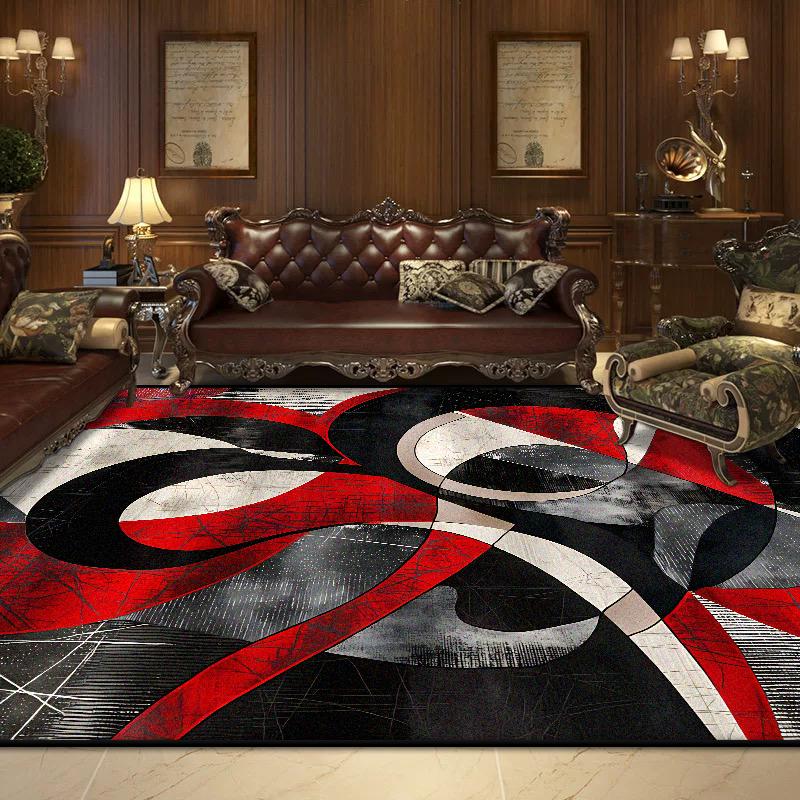 Nordic Abstract Style Carpet Modern Geometric Decoration Living Room Large Size Rugs Bedroom Bedside Fluffy Tatami Floor Mat