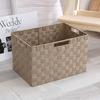 Woven Black Storage Baskets Shelf Tote Boxes Container with Built-in Handles for bedroom living room office kids room dressing room