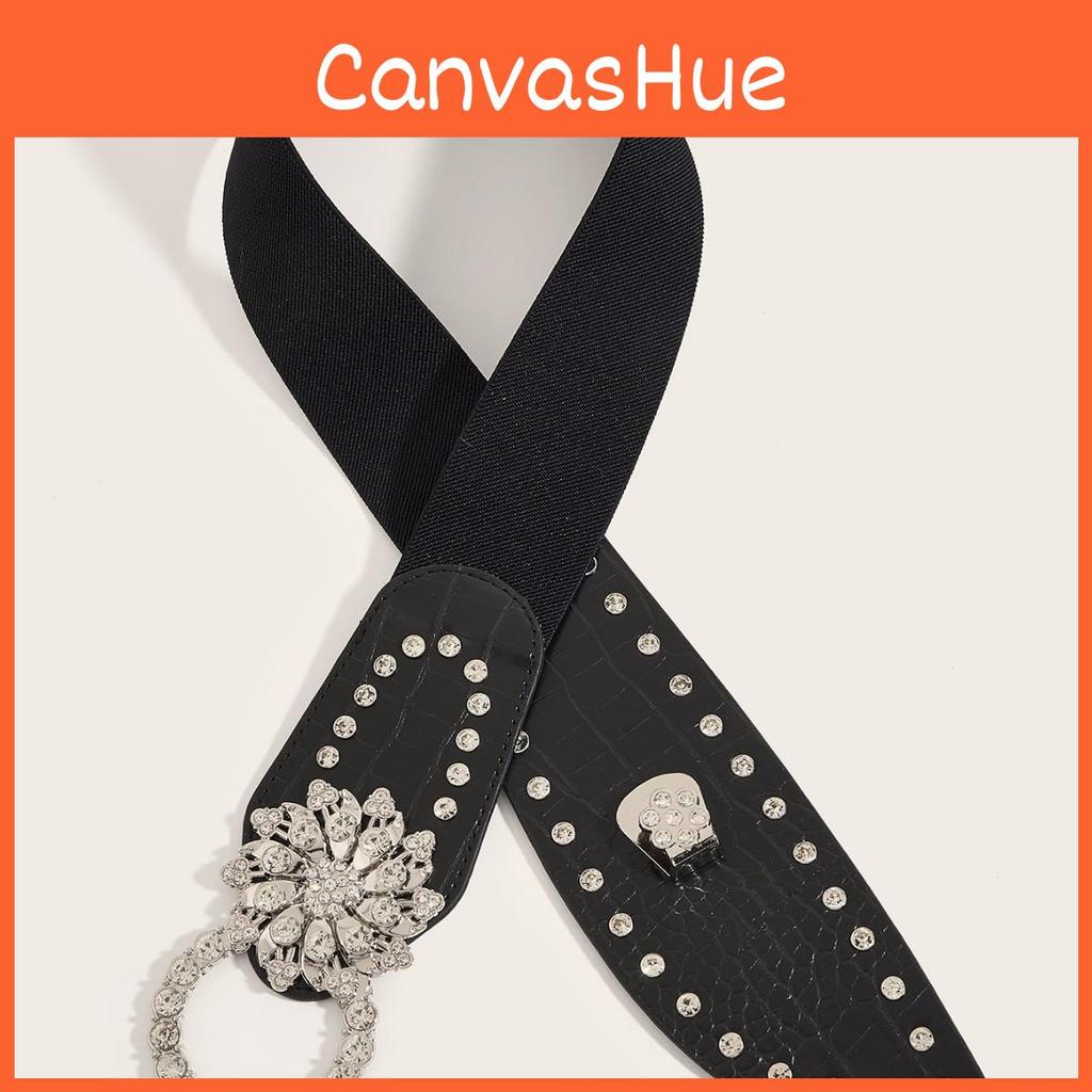 Retro Metal Waist Belt With Floral Water Digger Decor For Women Outerwear Skirts