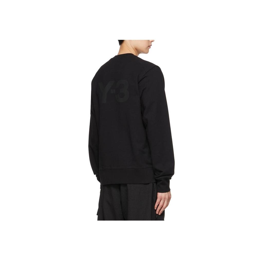 Y-3 FW22 Solid Color Crew Neck Pullover Long Sleeve Sweatshirt Men Sweatshirt Black FM1155
