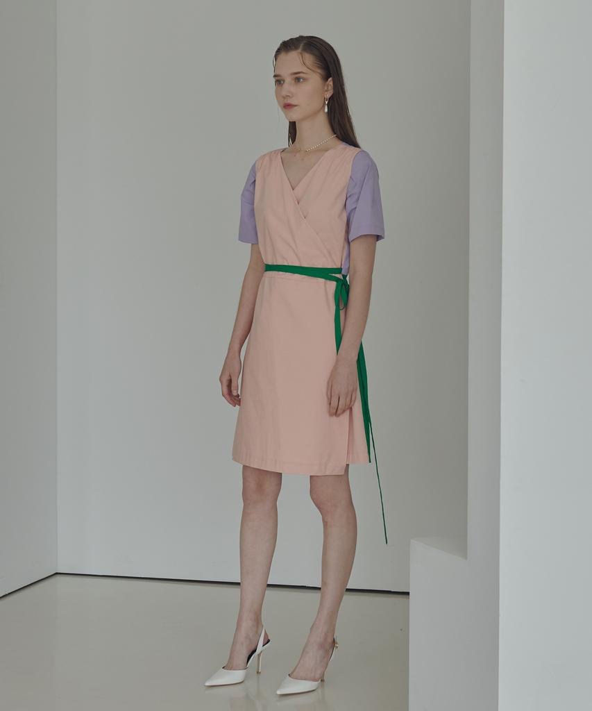 Ossi Arrange Color Wrap Dress