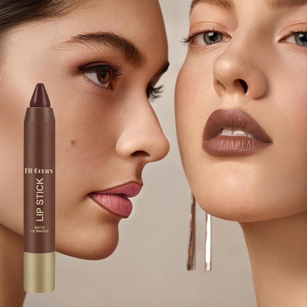 Fit Colors 6 Colors Chocolate Lip Liner Lipstick Pen, Waterproof Matte Nude Brown Lip Pencil, Long Lasting Smudge-Proof Lip Contouring Makeup