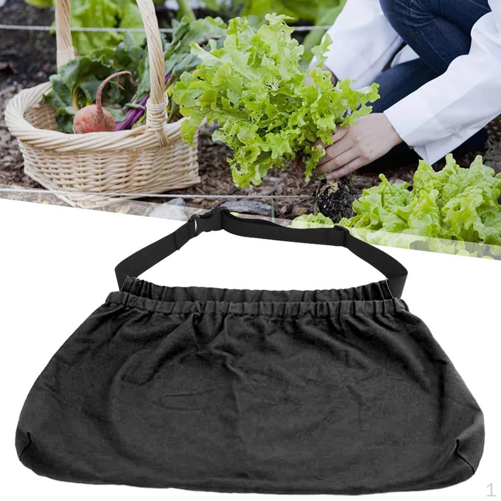 Canvas Harvesting Apron Work Adjustable Storage Pockets Pouch Washable Bag Picking for Collecting
