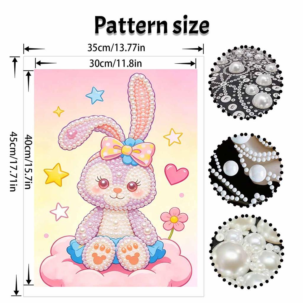 Disney 5D DIY Pearl Painting Kit, Adorable Bunny Star Cloud Home Bedroom Wall Decor Crafts Handmade Gift for Her