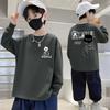 Kids' Cartoon Cotton Long-Sleeve T-Shirt - Boys' Autumn Loose Fit, Round Neck