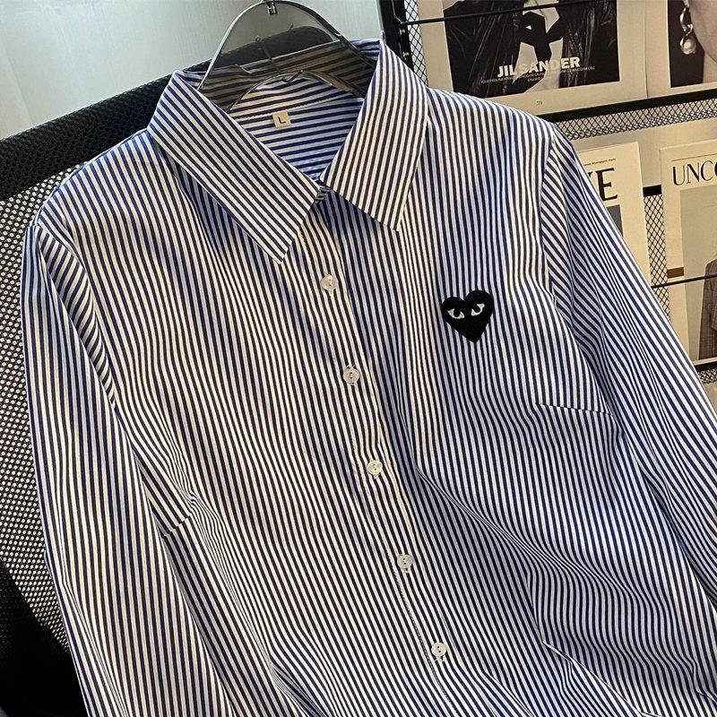 

Японская мода полосатые рубашки женские BF Sle рубашка с длинным рукавом Гонконг Sle корейская Sle модная осенняя повседневная верхняя одежда... L синий