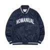 NOMANUAL Arch Logo Varsity Jacket   Navy