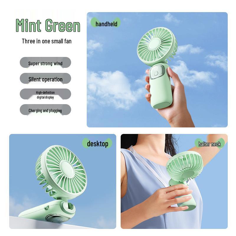 

Jile Hall Portable Mini Folding Fan with Power Display for Strong Summer Cooling 188*90*35mm