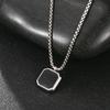 Geometric Black Epoxy Stainless Steel Pendant Necklace for Men