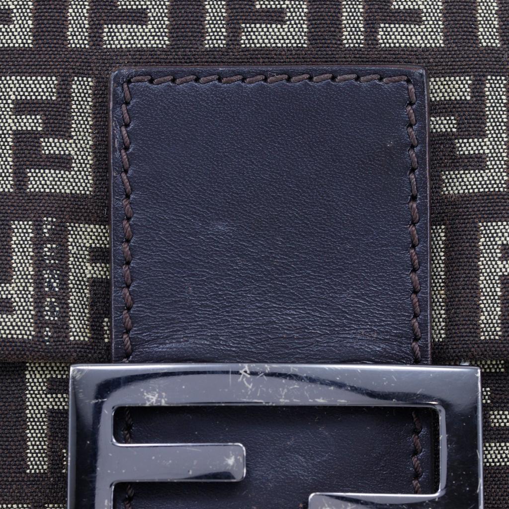 FENDI Zucchino Shoulder Bag 8BT075 Brown canvas Women Used