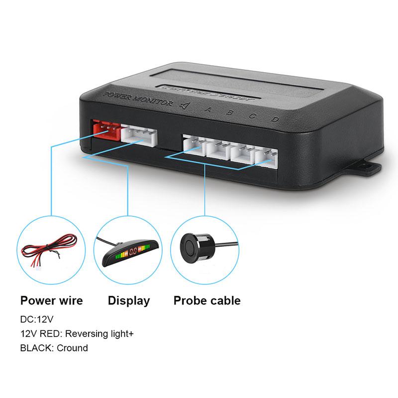 Zestaw LED-owych czujników parkowania do samochodu z 4 radarami Dokładny cyfrowy wyświetlacz odległości do przeszkody Alarmowy Zestaw Parktronic Odpowiedni do większości samochodów