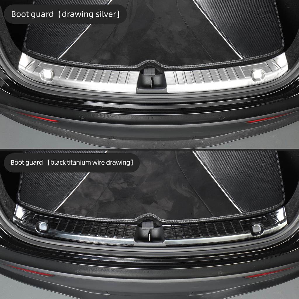 LUCKEASY Modyfikacja Dla Tesla Model 3 Y Samochodowy Nakładka Ochronna Progu Drzwi Dekoracja Progowa Stal Nierdzewna Ochrona Bagażnika