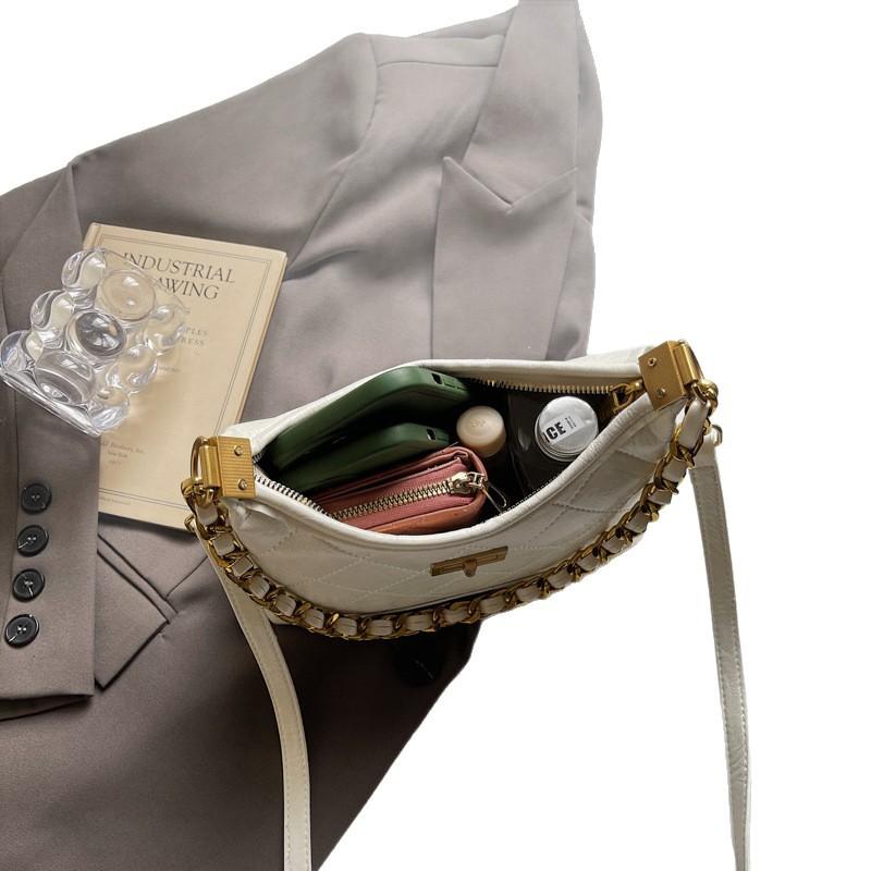 Bag Women's Commuter Crossbody Bag 2025 Autumn and Winter New Fashion Shoulder Bag Rhombus Retro Underarm Women's Bag