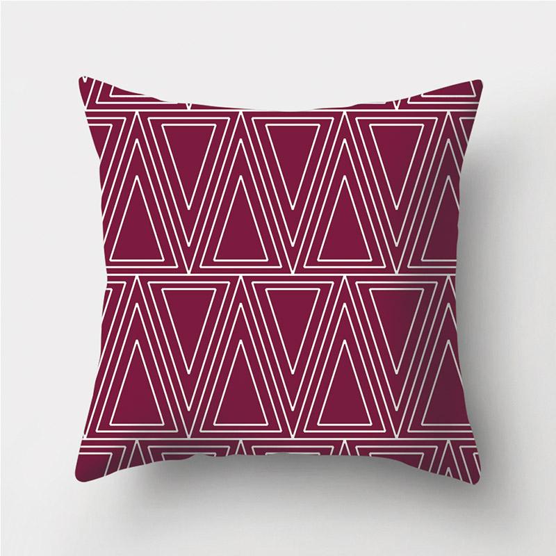 

Винно-красный геометрический принт, декоративные подушки, наволочка, чехол для подушки из полиэстера, декоративная подушка для дивана, наволочка